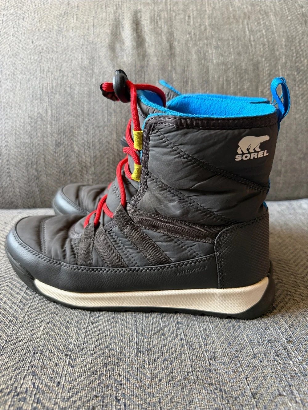 Sorel Youth Whitney Ii Short Lace Wp Boots Child Gray Snow Boots Shoes Size: 4